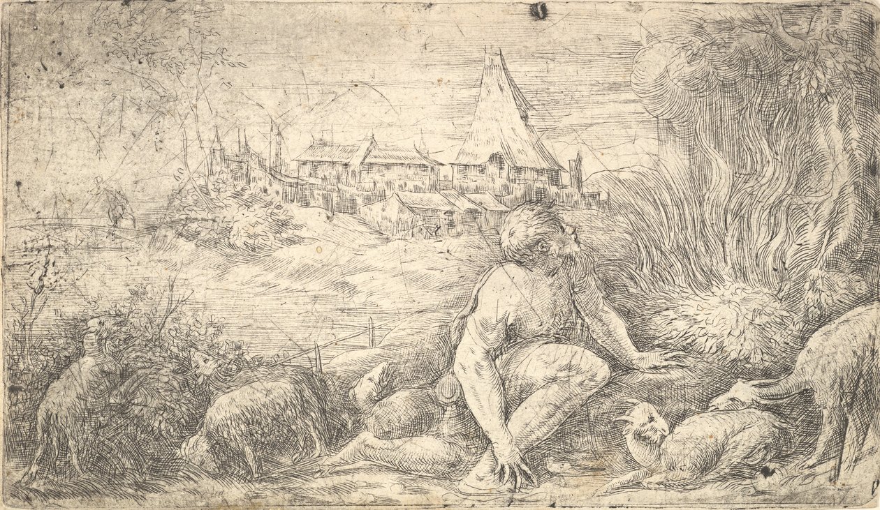 Mózes és az égő bokor, kb. 1544-47. alkotó: Andrea Schiavone