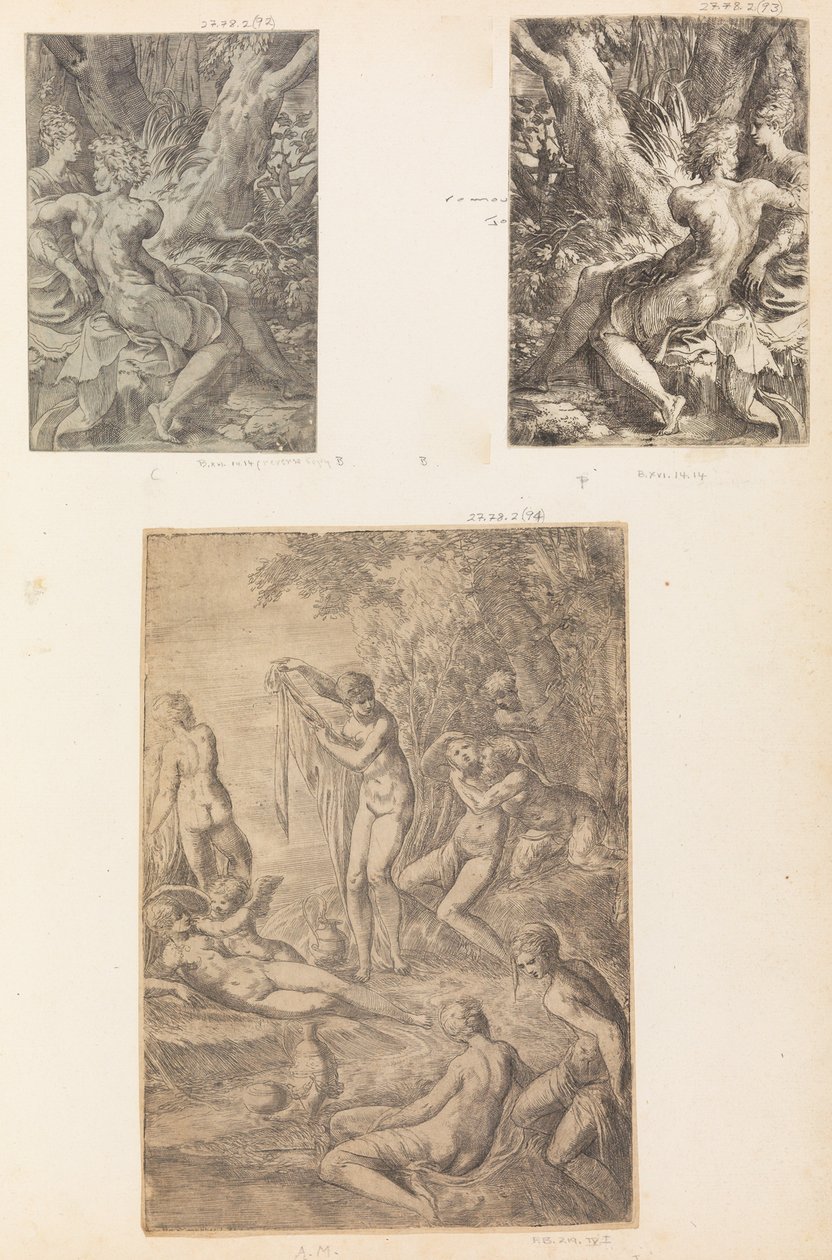 Nimfák fürdőzése, esetleg kb. 1545-50. alkotó: Andrea Schiavone