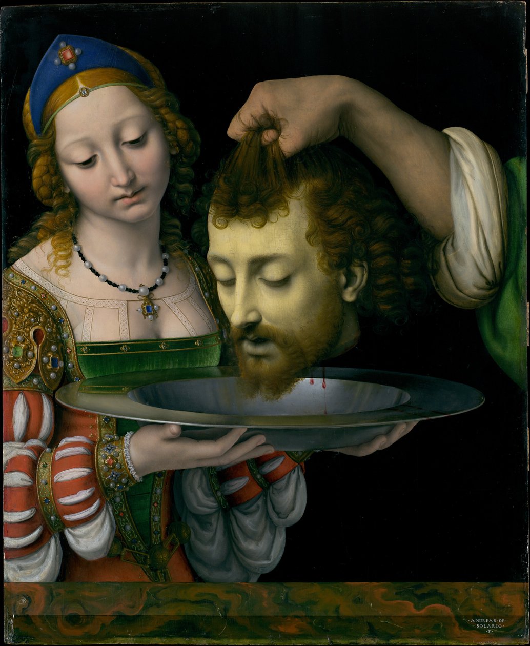 Salome Keresztelő Szent János fejével alkotó: Andrea Solari