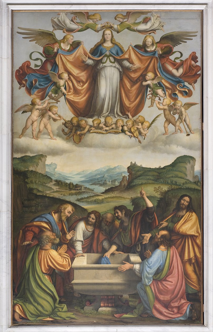 Szűz Mária mennybemenetele, 1520 körül alkotó: Andrea Solario