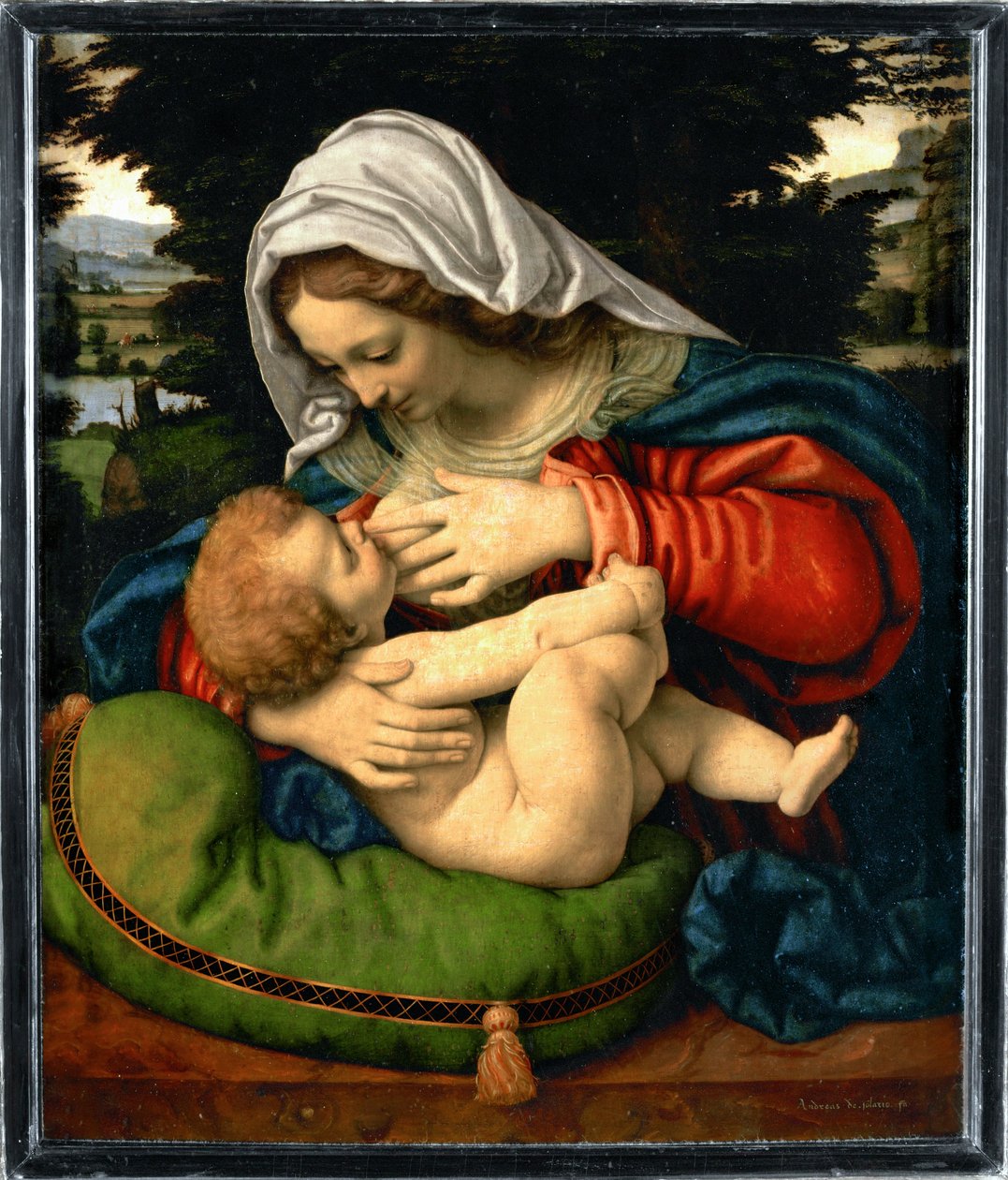 La Vierge au coussin vert - Madonna zöld párnával ... alkotó: Andrea Solario
