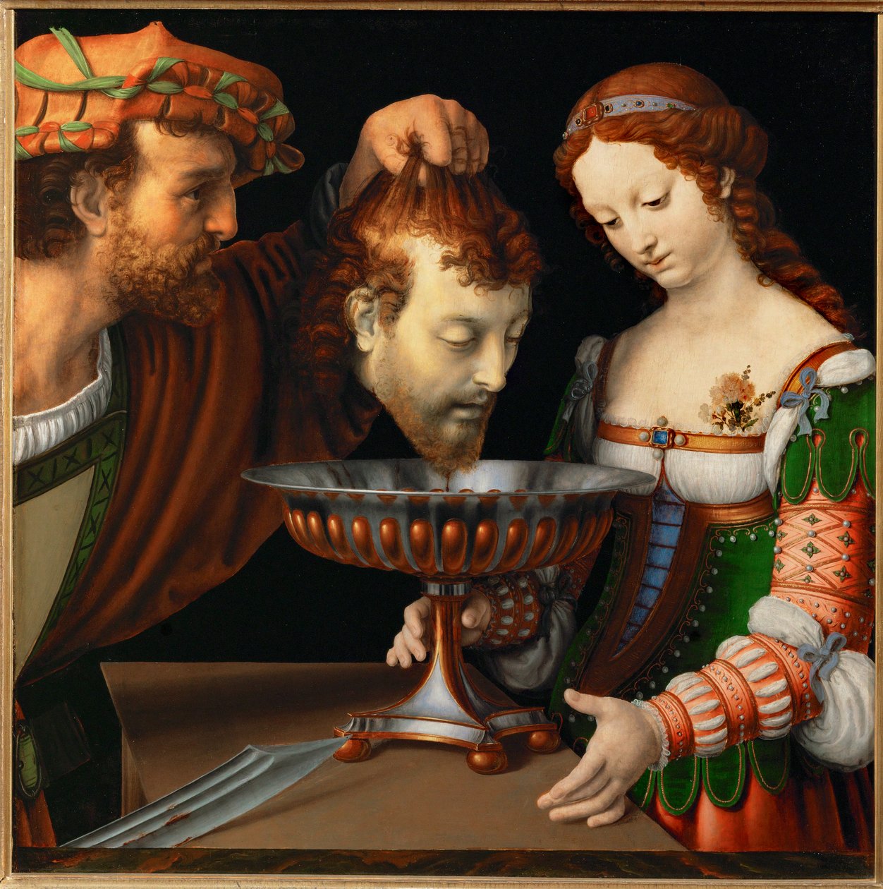 Salome Keresztelő Szent János fejével, 1501-20 körül (festmény, fa) alkotó: Andrea Solario