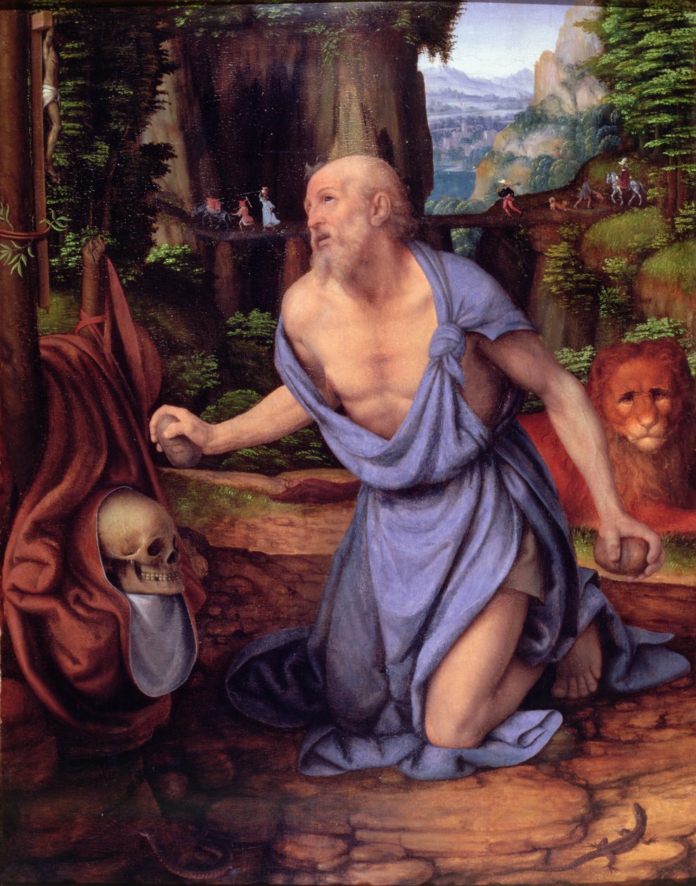 Szent Jeromos a vadonban, 1510-1515 körül (olaj, tábla) alkotó: Andrea Solario