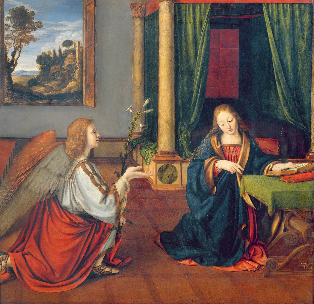Angyali üdvözlet, 1506 alkotó: Andrea Solario