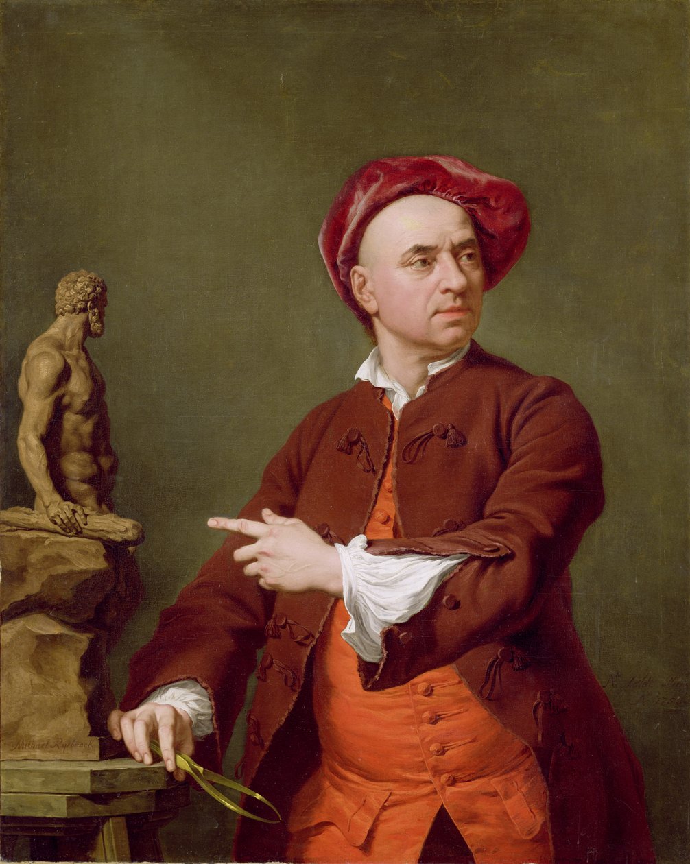 John Michael Rysbrack Herkules terrakotta szobrának modellezése, 1753 alkotó: Andrea Soldi