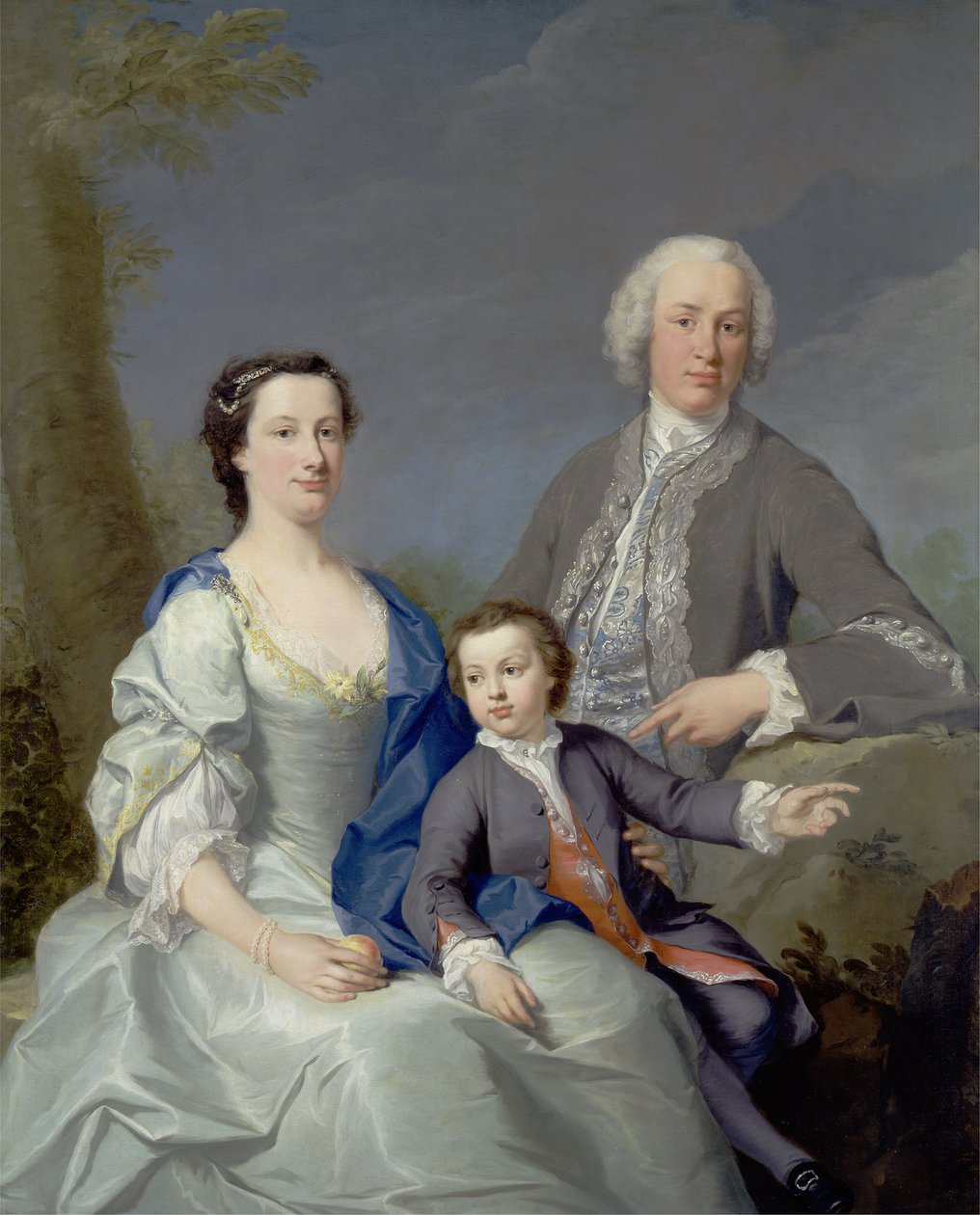 Sir Robert és Lady Smyth fiukkal, Hervey-vel, 1738-39 körül (olaj, vászon) alkotó: Andrea Soldi