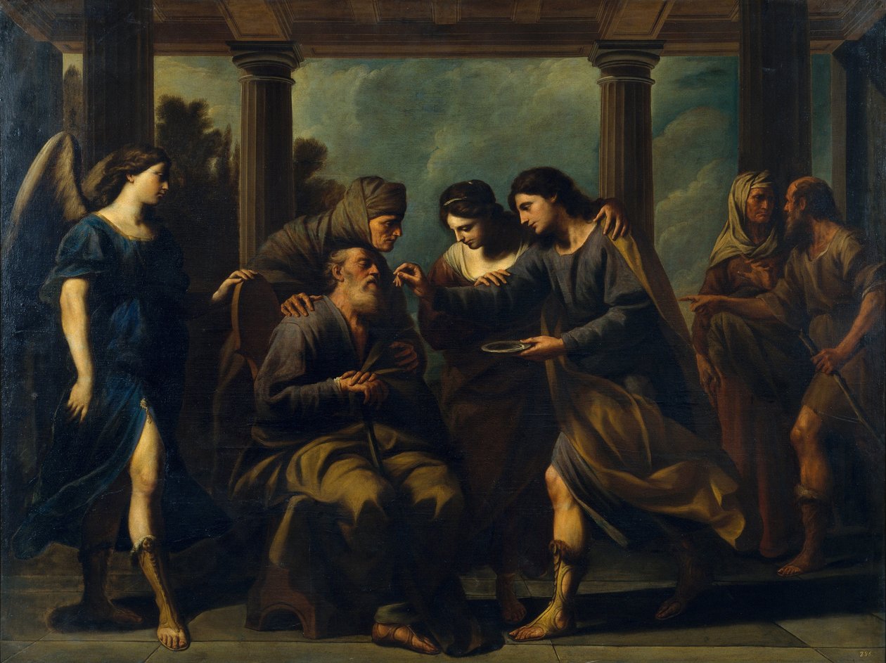 Tóbiás meggyógyítja atyáit vakság, c. 1640 alkotó: Andrea Vaccaro