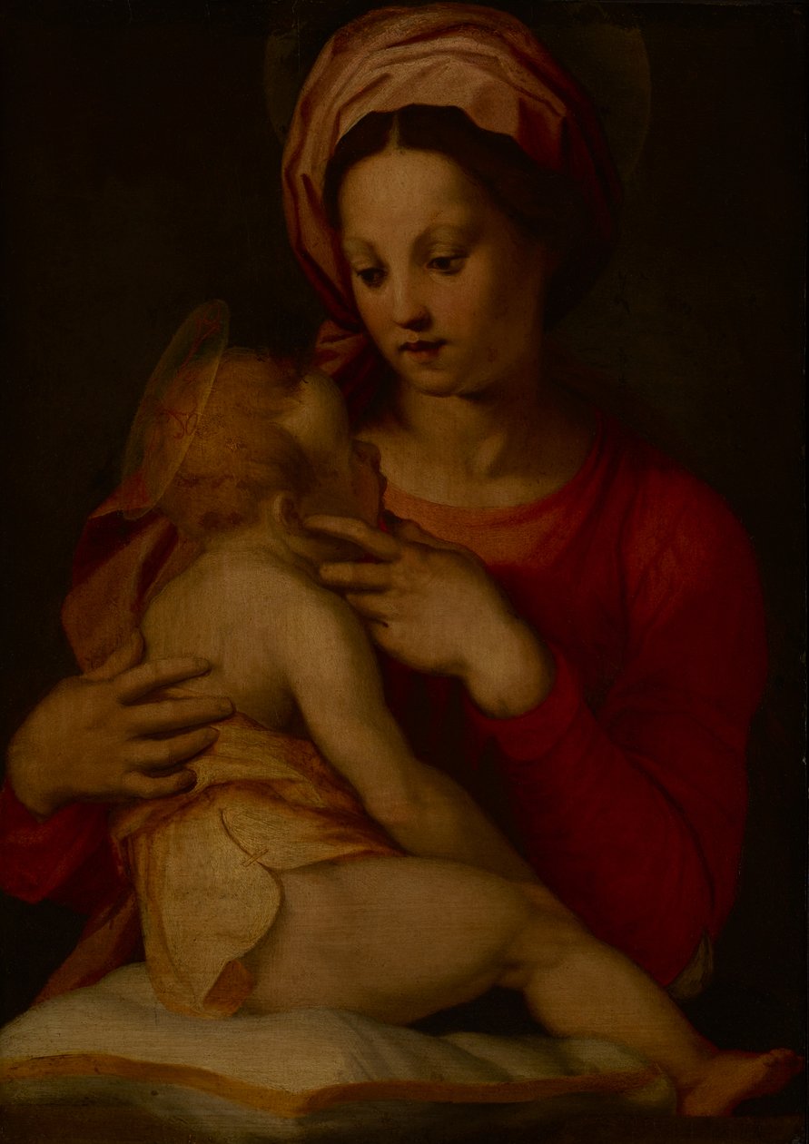 A Madonna és a gyermek (olaj a panelen) alkotó: Andrea del (attr.to) Sarto