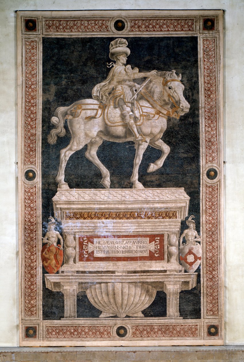 Niccolo da Tolentino lovas emlékműve (különálló freskó alkotó: Andrea del Castagno