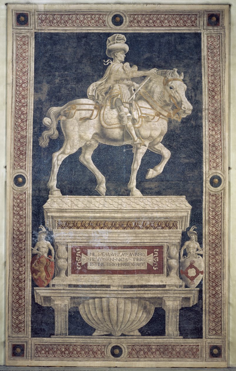Niccolo Marucci da Tolentino († 1435) lovas emlékműve, 1456 (freskó) alkotó: Andrea del Castagno