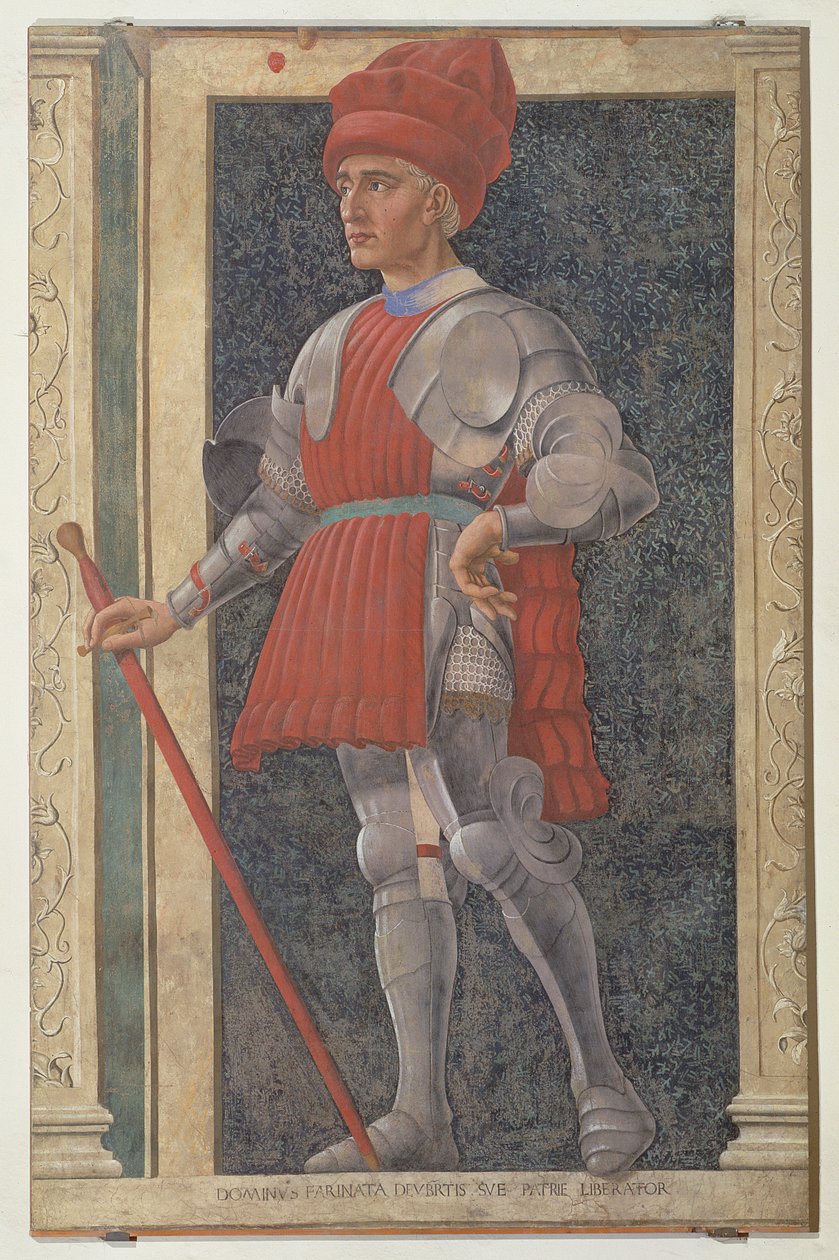 Farinata degli Uberti (†1264) a Villa Carducci híres férfiakat és nőket bemutató sorozatából, 1450 körül (a részletekért lásd: 28492) alkotó: Andrea del Castagno
