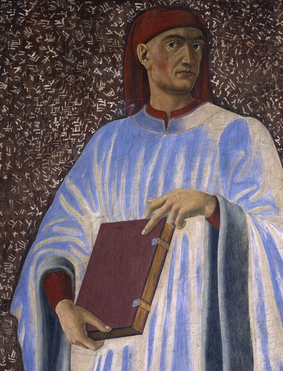 Giovanni Boccaccio (1313-75) a Villa Carducci híres férfiakat és nőket bemutató sorozatából (részlet), 1450 körül (vászonra fektetett freskó) alkotó: Andrea del Castagno