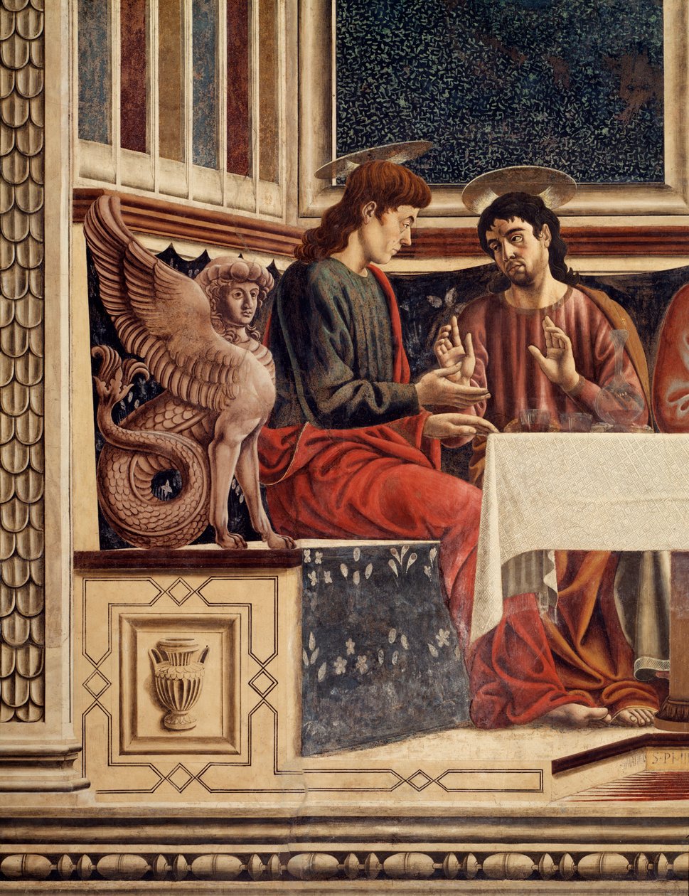 Utolsó vacsora, Fülöp és Máté részlete (Freskó alkotó: Andrea del Castagno