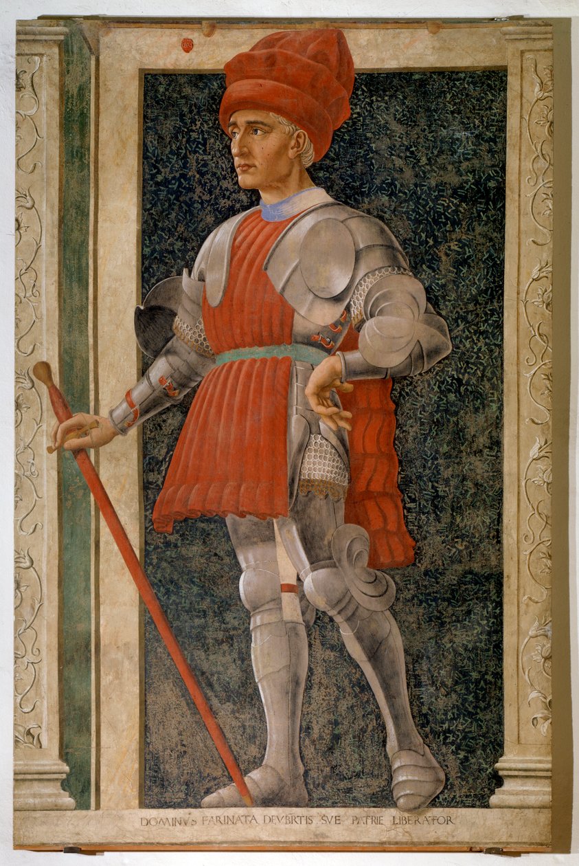 Farinata degli Uberti olasz arisztokrata és katonai vezető portréja (friss alkotó: Andrea del Castagno