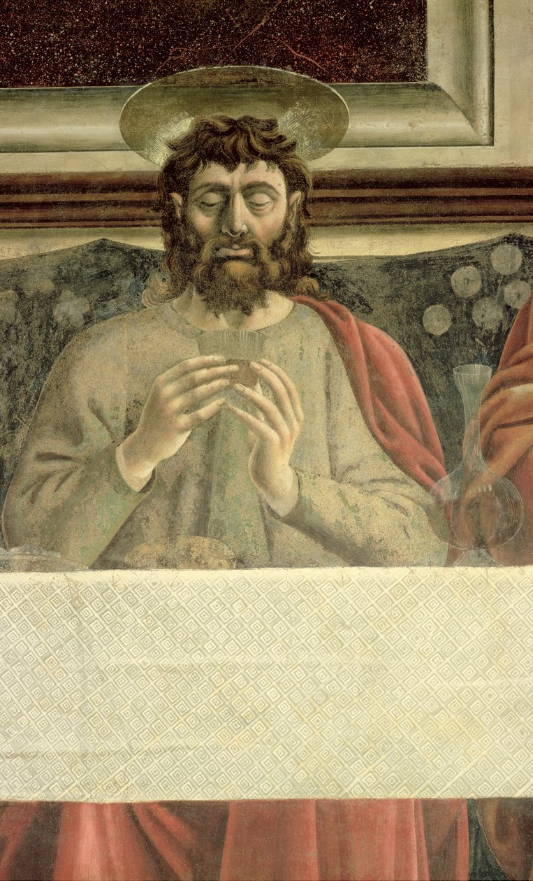 Az utolsó vacsora, Nagy Szent Jakab részlete, 1447 freskórészlet 85172 alkotó: Andrea del Castagno