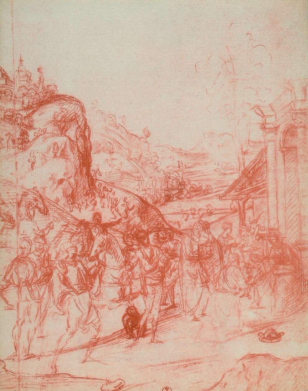 A Mágusok imádása, Andrea del Sarto rajza. Rajzok és nyomatok kabinetje, Uffizi Galéria, Firenze alkotó: Andrea del Sarto