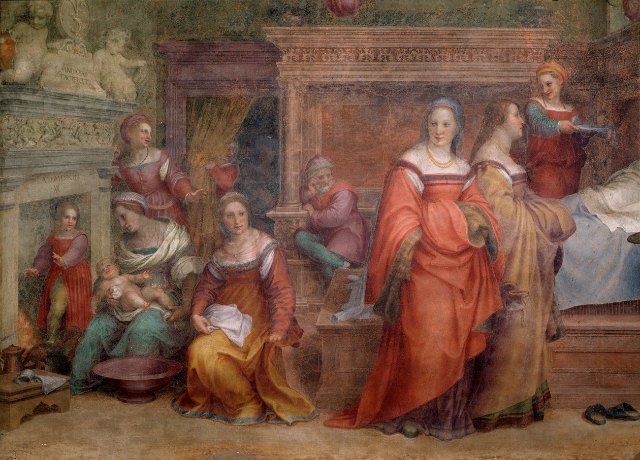 A Szűz születése (Részletfreskó alkotó: Andrea del Sarto