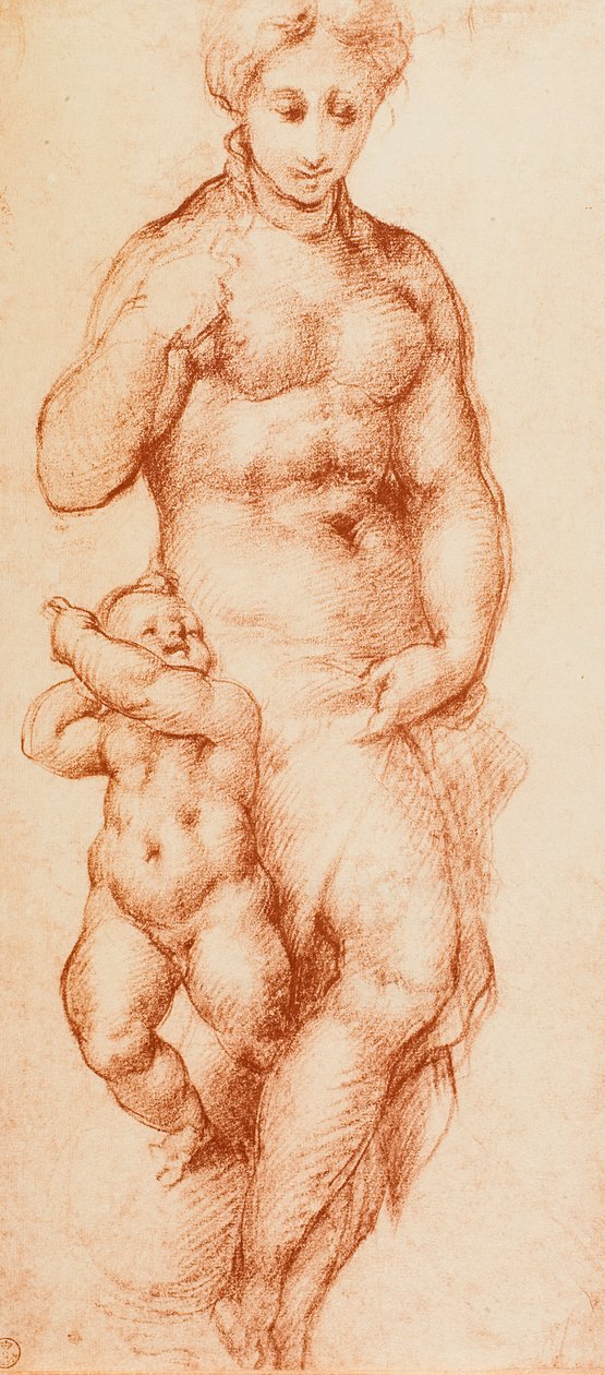 Jótékonysági, Pontormo rajza, korábban Andrea del Sartónak tulajdonították. Rajzok és nyomatok kabinetje, Uffizi Galéria, Firenze alkotó: Andrea del Sarto