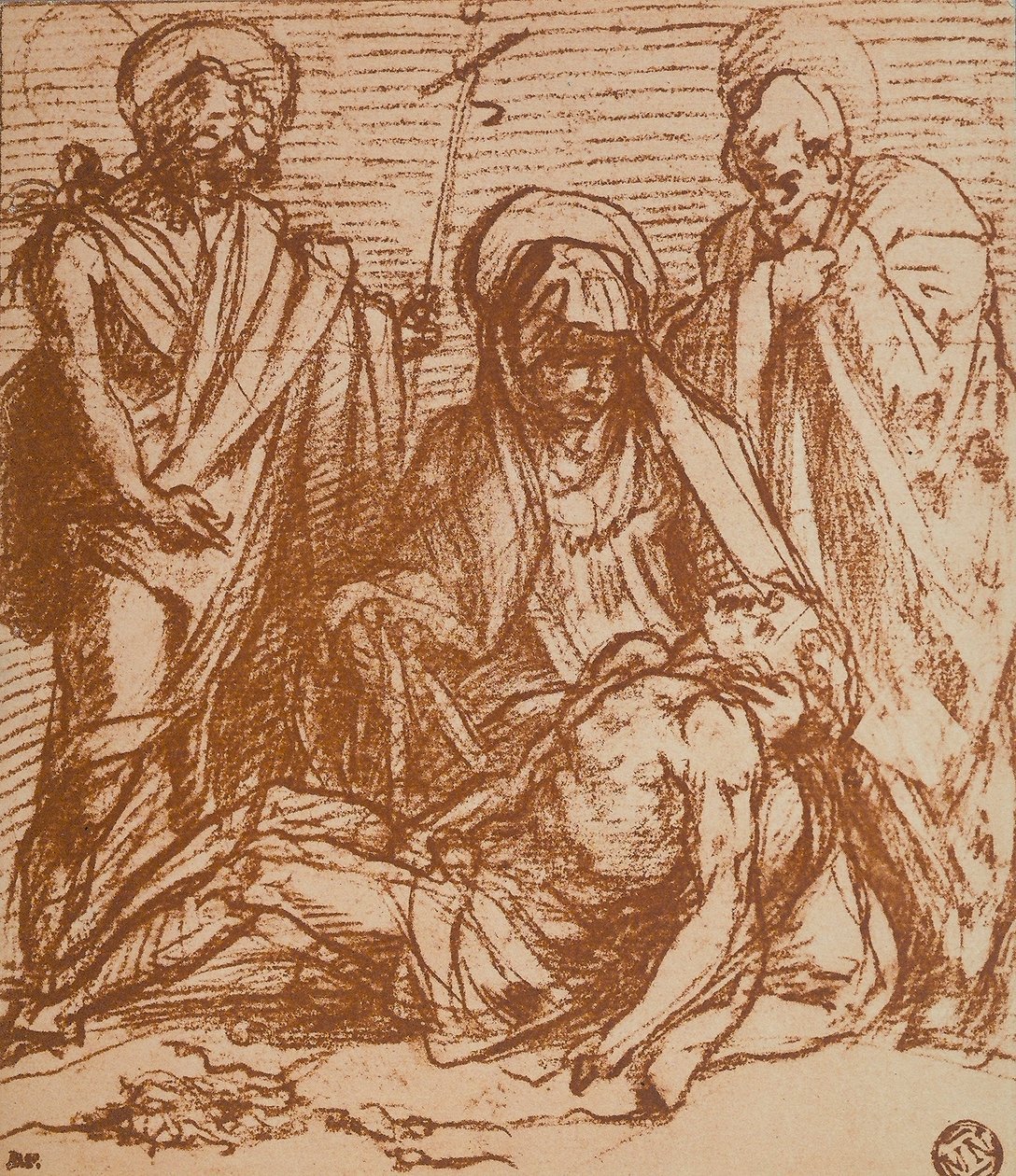 Halott Krisztus a szüzek karjában (Pieta) alkotó: Andrea del Sarto