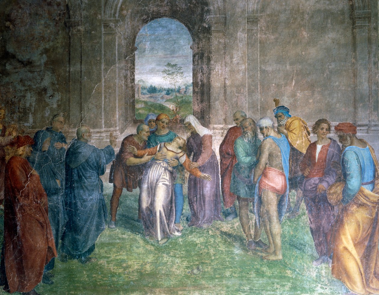 A megszállt nő gyógyítása, Andrea del Sarto alkotó: Andrea del Sarto