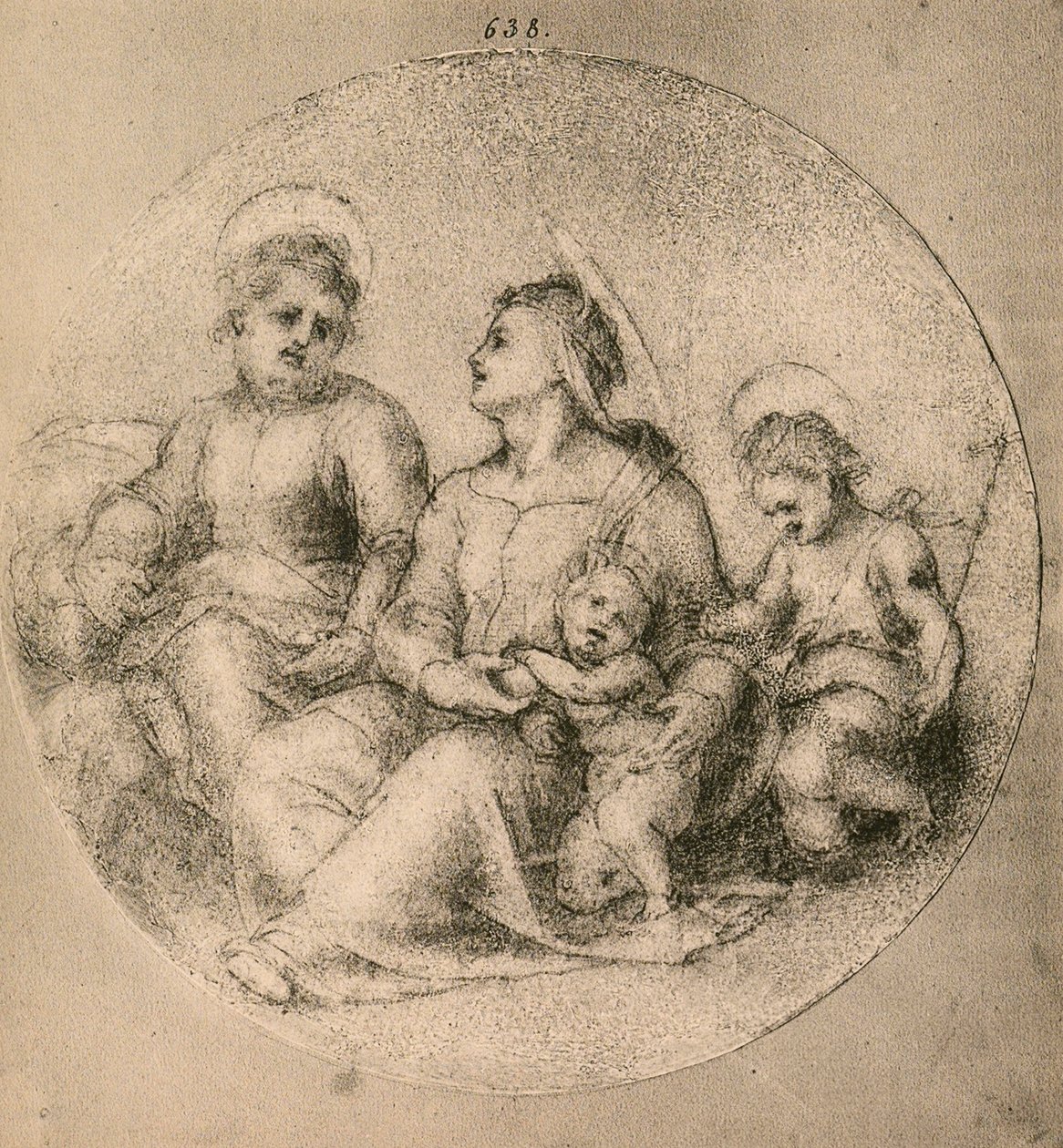 Szent Család a csecsemő Szent Jánossal alkotó: Andrea del Sarto