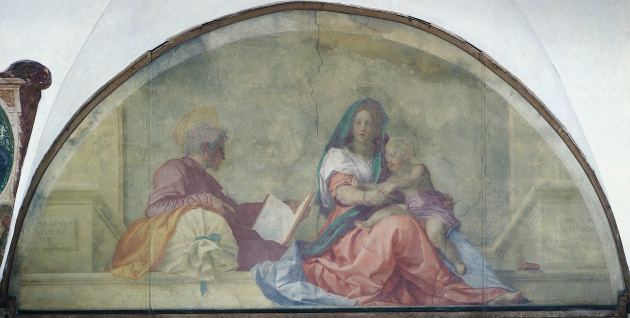 Lunette Madonna del Saccót ábrázoló Andrea del Sarto (1486-1530) freskója alkotó: Andrea del Sarto