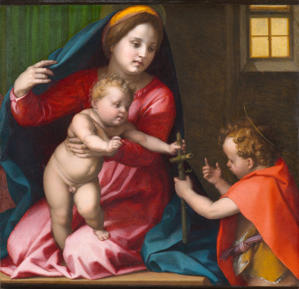 Madonna és gyermeke Keresztelő Szent Jánossal, 1528 körül (olaj, tábla) alkotó: Andrea del Sarto
