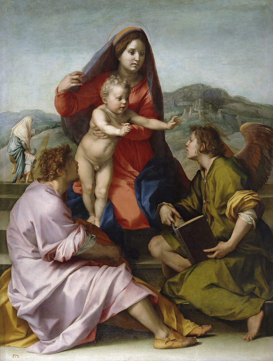 Madonna és gyermeke Szent Mátéval és az angyallal alkotó: Andrea del Sarto