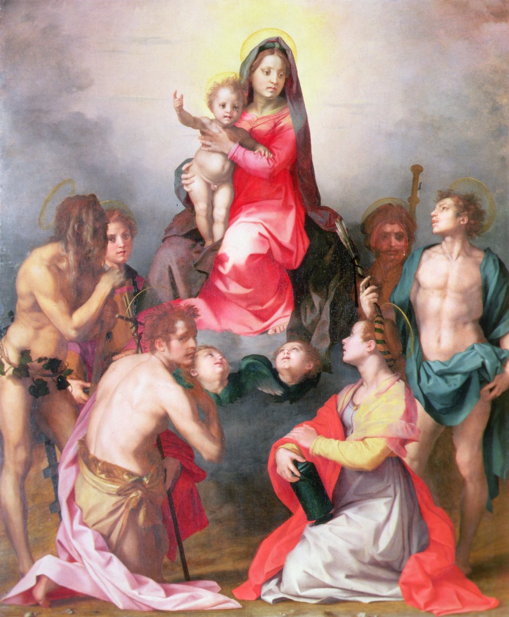 Madonna és gyermeke szentekkel alkotó: Andrea del Sarto
