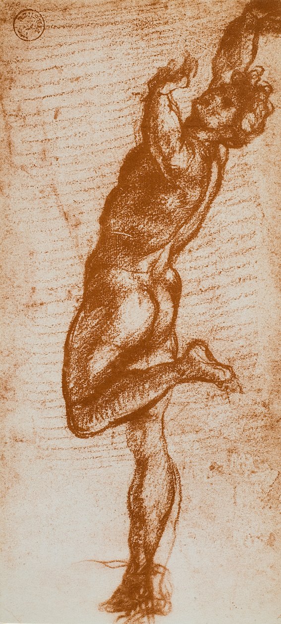 Férfialak, Andrea del Sarto rajza. Rajzok és nyomatok kabinetje, Uffizi Galéria, Firenze alkotó: Andrea del Sarto