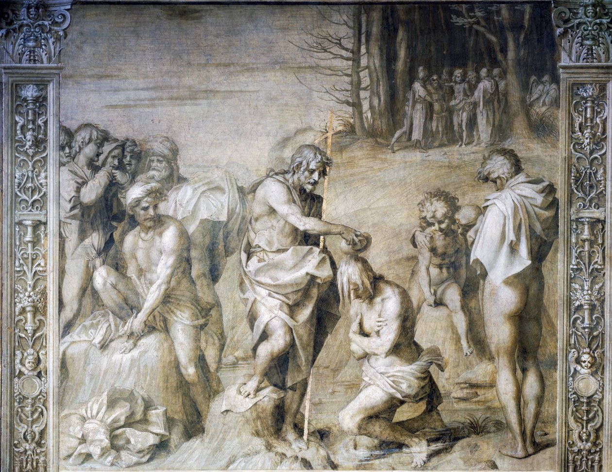 Szent János tömegeket keresztel alkotó: Andrea del Sarto