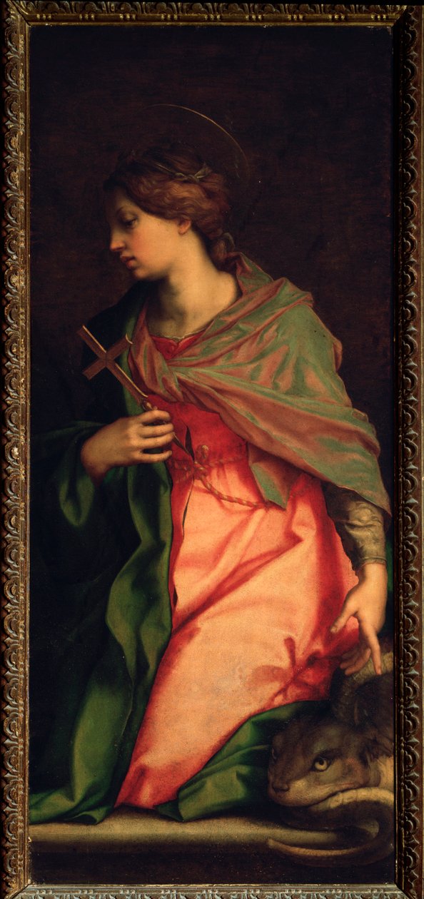 Antiochiai Szent Margarita, Szent Ágnes oltárképe (festmény, 1525-1528) alkotó: Andrea del Sarto