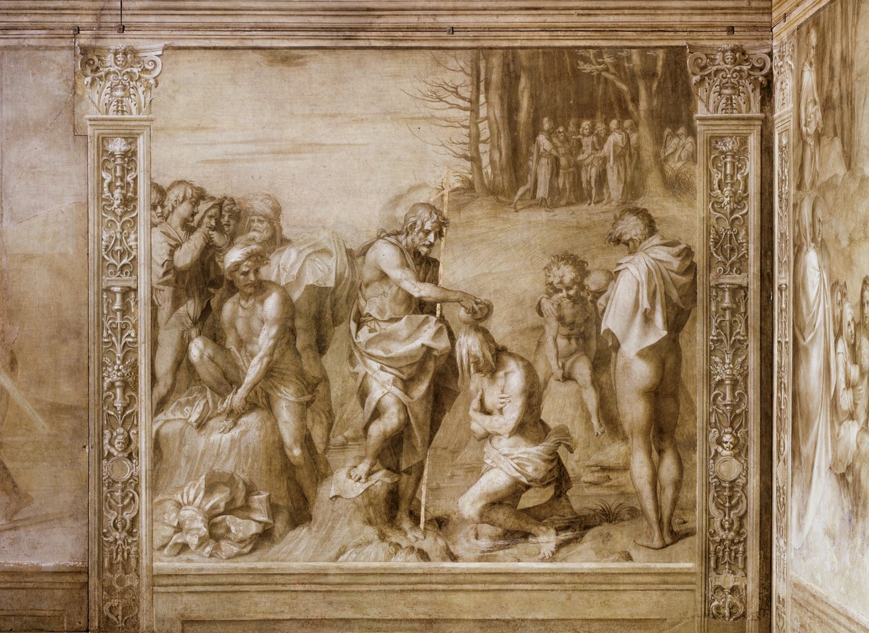 Történetek Keresztelő Szent Jánosról: Jánostól: A sokaság megkeresztelése: A sokaság megkeresztelése alkotó: Andrea del Sarto