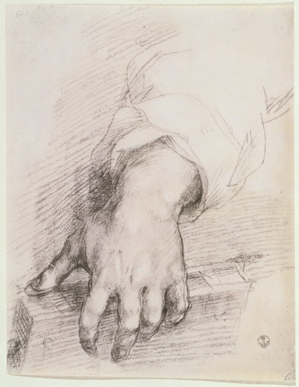 A Hárfa Madonna kezének tanulmánya (kréta, papír) alkotó: Andrea del Sarto