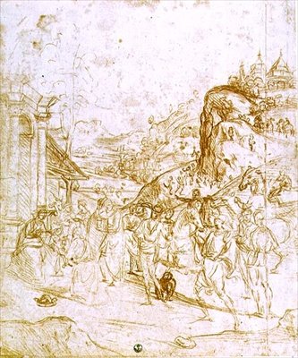 A mágusok imádása (kréta papíron) alkotó: Andrea del Sarto