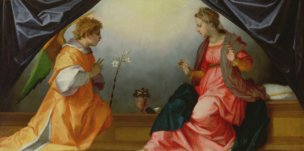Angyali üdvözlet, 1528 (tempera a panelen) alkotó: Andrea del Sarto