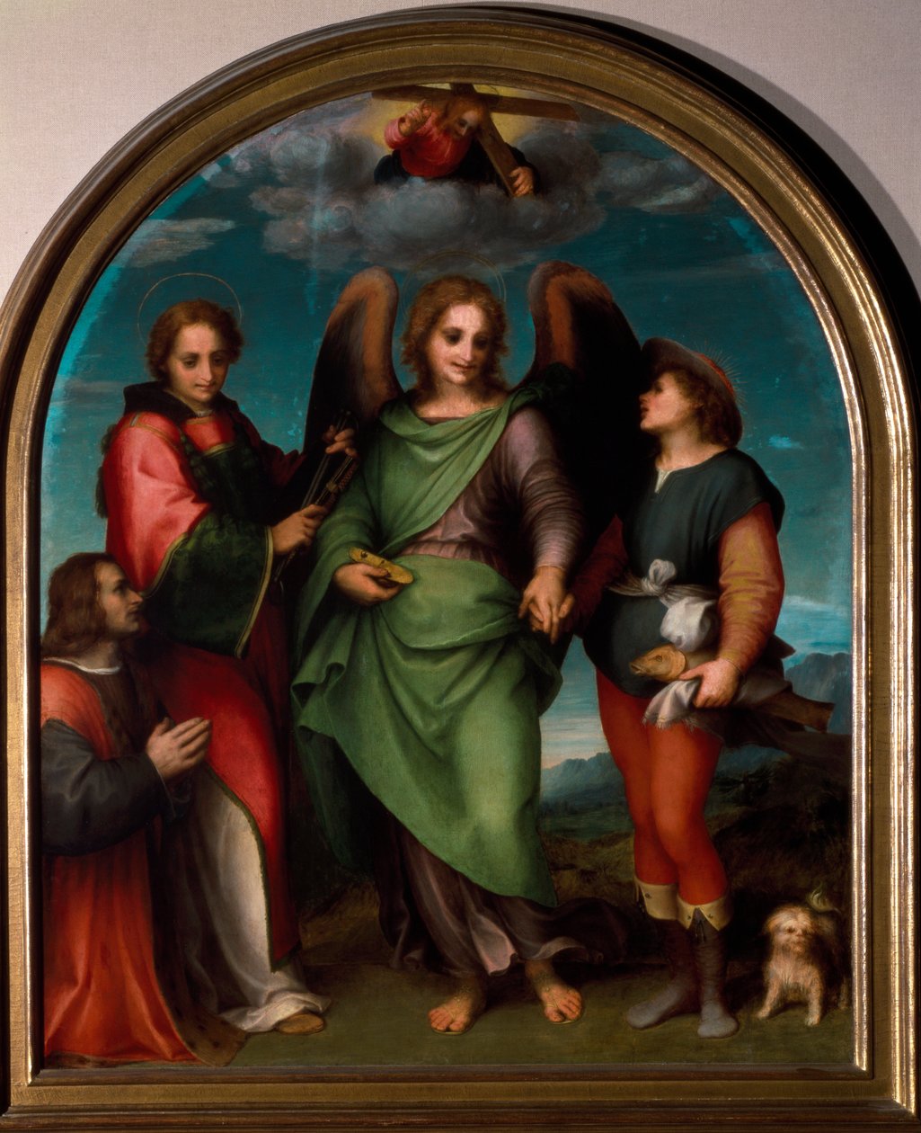 Rafael arkangyal, Szent Leonárd, Tobie és a szponzor térdel (festmény alkotó: Andrea del Sarto