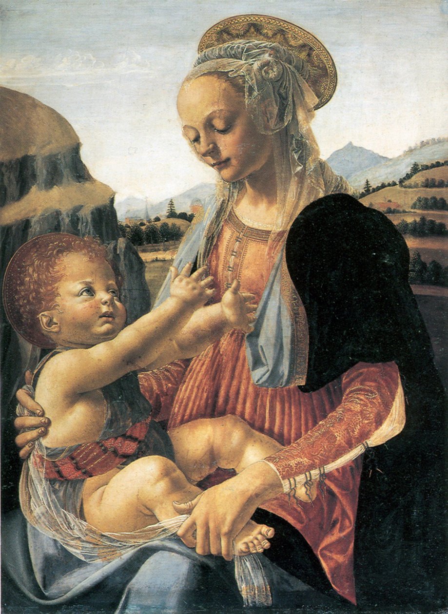 Német: Maria mit dem Kind Szűz az ülő gyermekkel alkotó: Andrea del Verrocchio