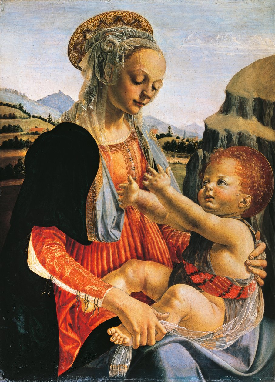 Madonna a gyermekkel, 1470 körül, Andrea del Verrocchio (1437-1488), Olaj, fa, 75,5x54,8 cm, 75,5x54,8 cm alkotó: Andrea del Verrocchio
