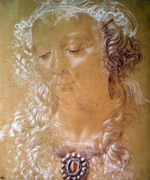 Isabella dEste portréja (pasztell és zsírkréta) alkotó: Andrea del Verrocchio