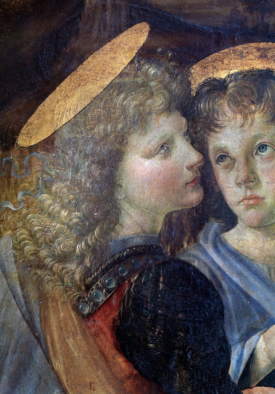 Krisztus keresztsége, Részlet - olaj és tempera táblán alkotó: Andrea del Verrocchio