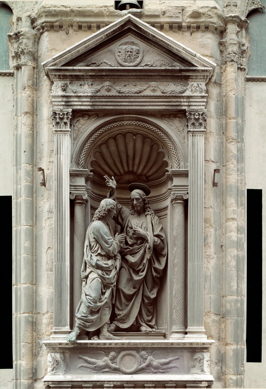 Szent Tamás Bronz szobor hitetlensége Andrea di Francesco di Cione dit il Verrocchio (1435-1488) Firenze, Chiesa di Orsanmichele alkotó: Andrea del Verrocchio