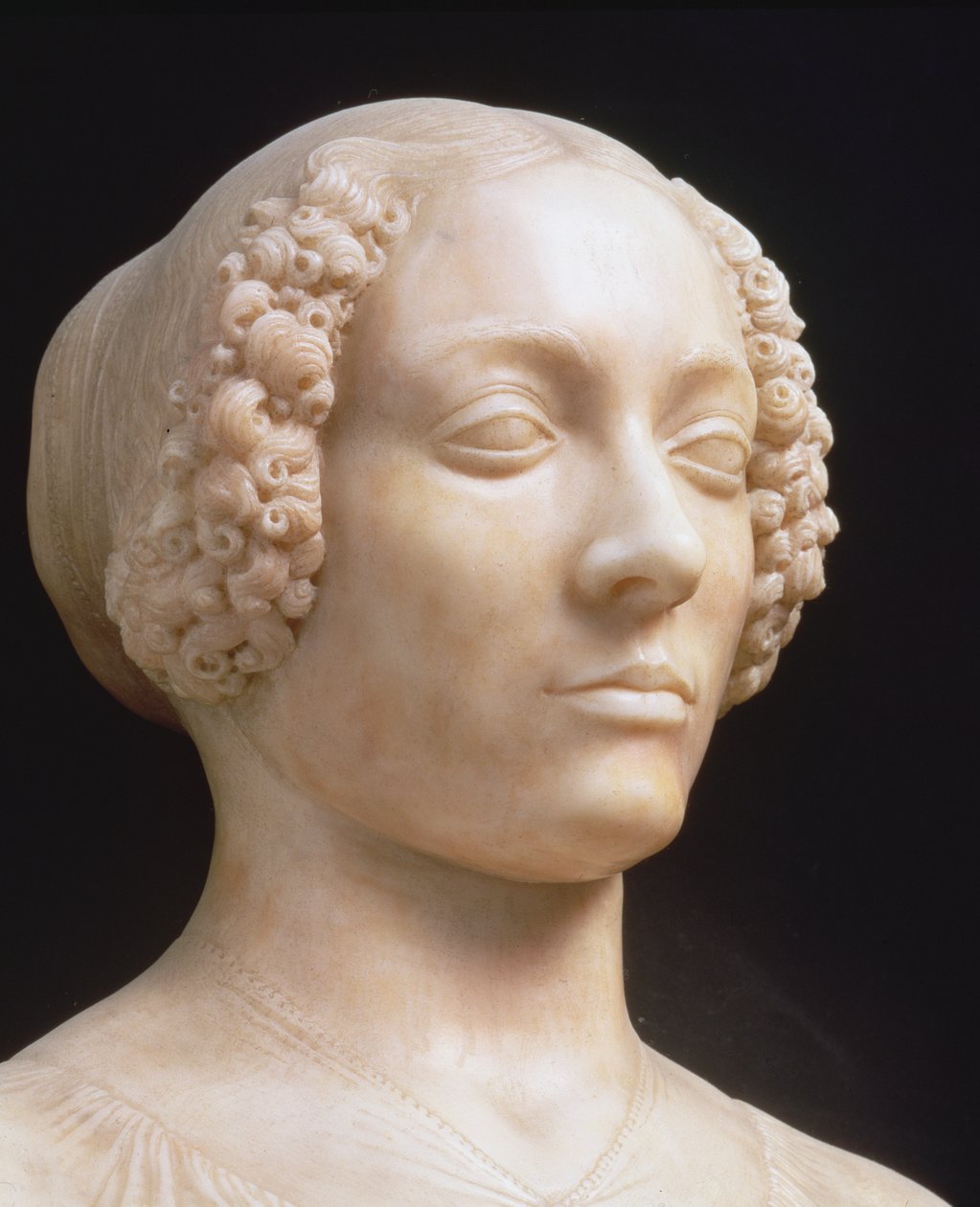 Nő csokorral, 1475-80 körüli márványrészlet, 434102 alkotó: Andrea del Verrocchio