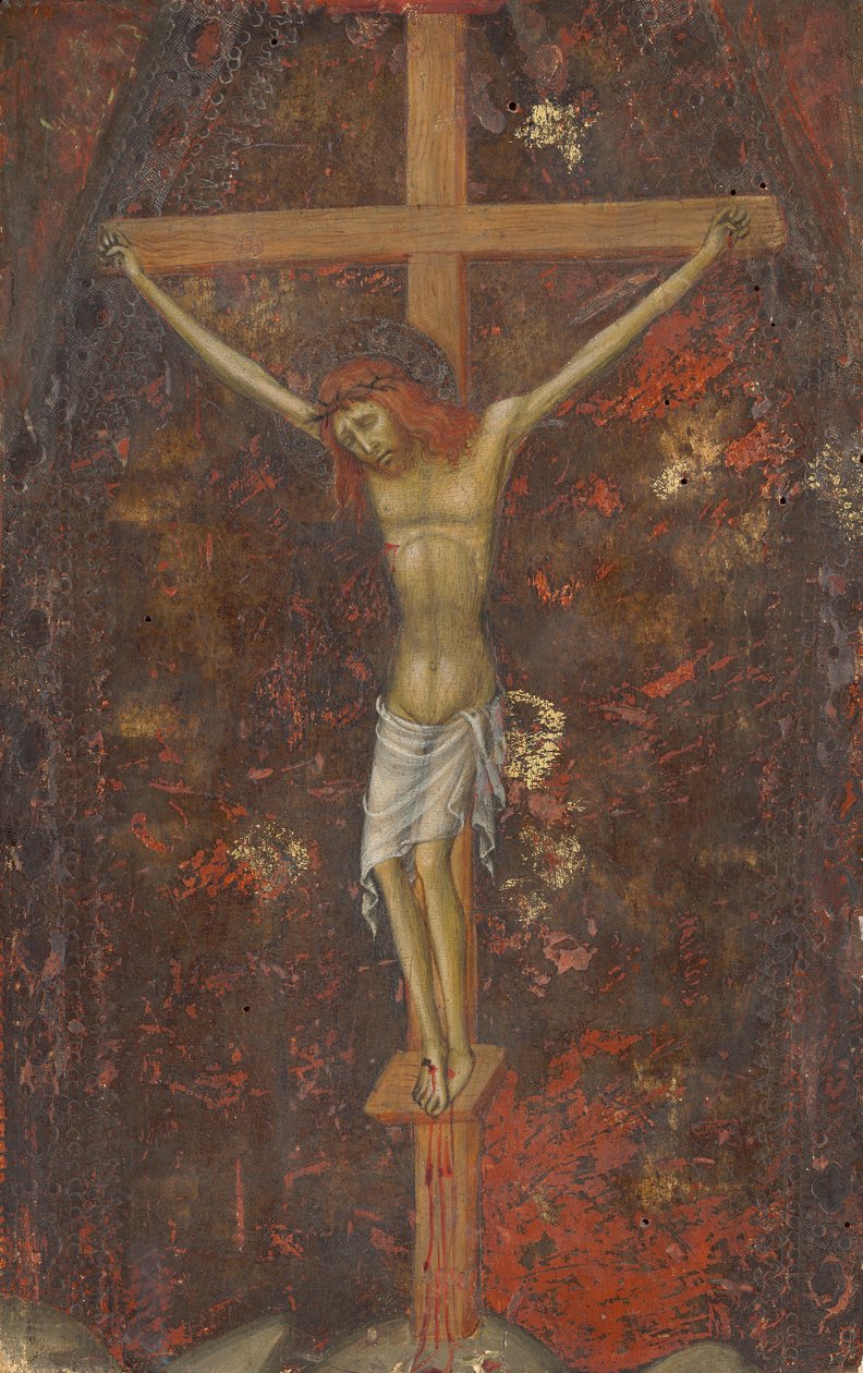 Krisztus a kereszten [fordítva], c. 13801390. alkotó: Andrea di Bartolo
