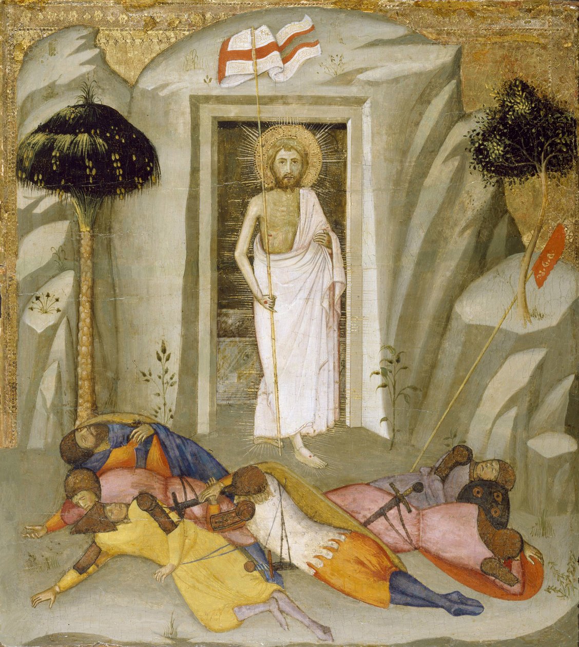 The Resurrection, 1390-1410 körül (temperafesték és aranylevél a panelen) alkotó: Andrea di Bartolo