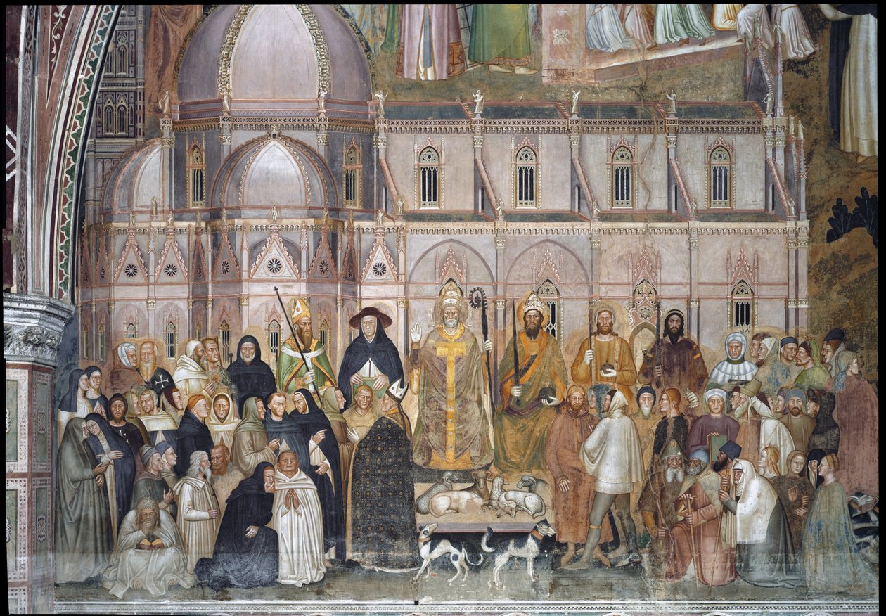 A katolikus egyház diadala (a freskó részlete alkotó: Andrea di Bonaiuto (fl.1343 77)