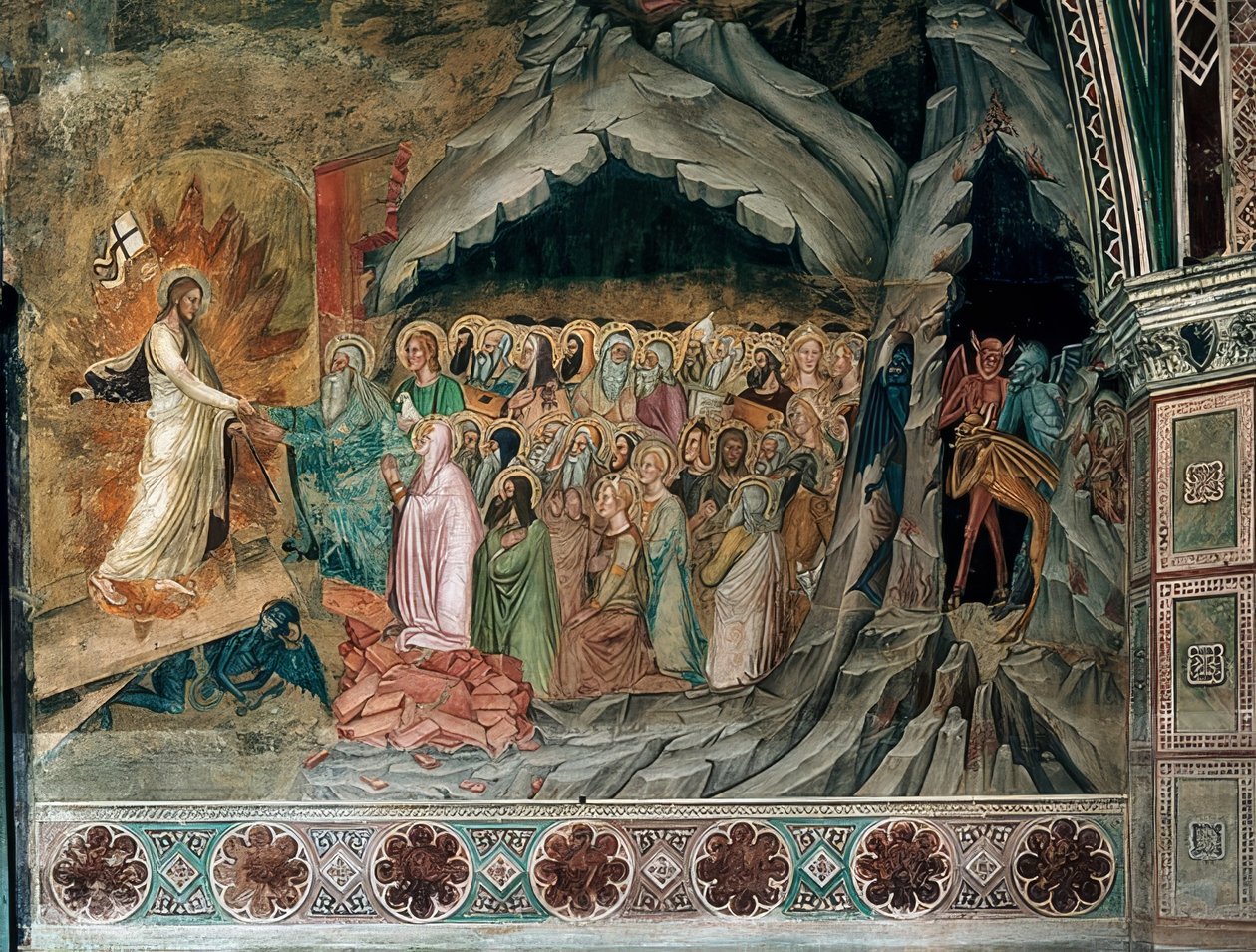 Krisztus leszállása a Limbusba. 1367-1369 alkotó: Andrea di Bonaiuto