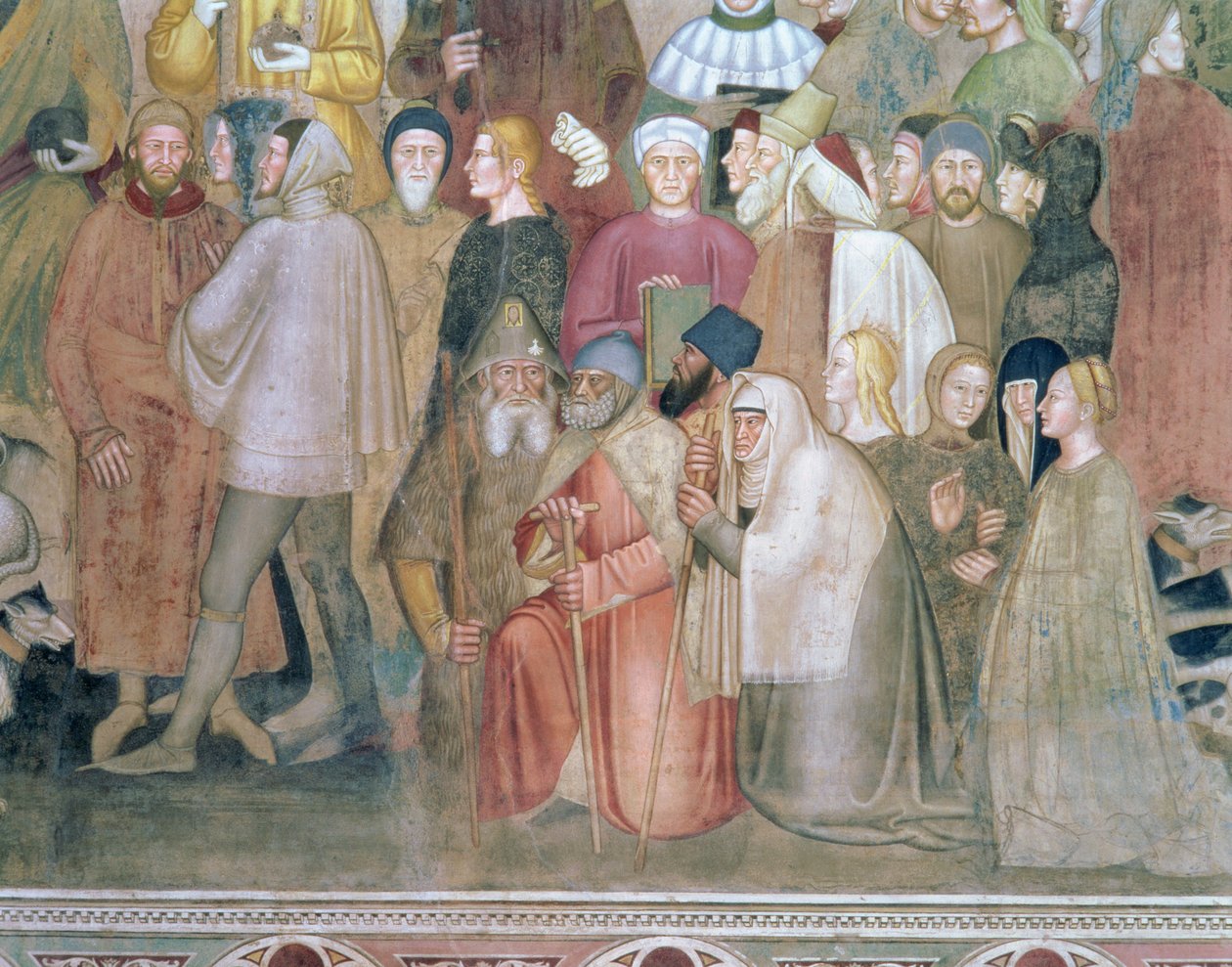 A harcos és diadalmas templom, részlet, a spanyol kápolnából, 1369 körül alkotó: Andrea di Bonaiuto