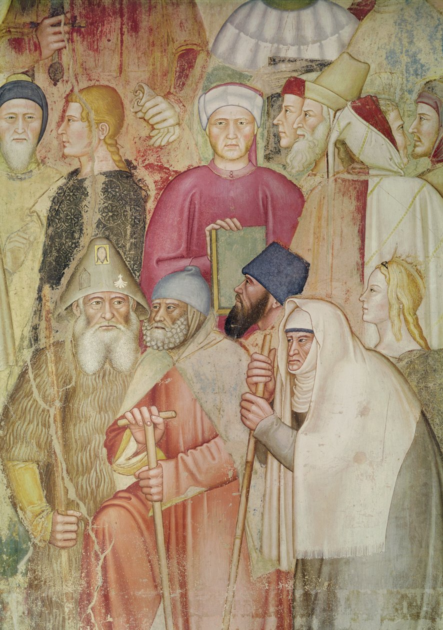 A harcos és diadalmas templom a spanyol kápolnában, a jobb oldal részlete, 1369 körüli freskó alkotó: Andrea di Bonaiuto