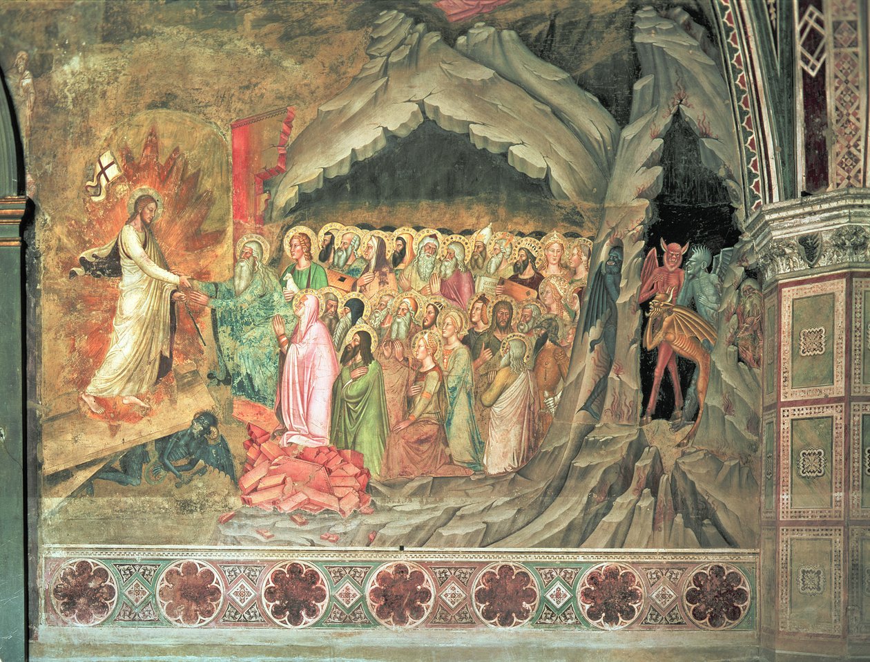 Az alászállás Limbóba, a spanyol kápolnából, 1366-88 alkotó: Andrea di Bonaiuto fl.1343 77 Andrea di Bonaiuto fl.1343 77